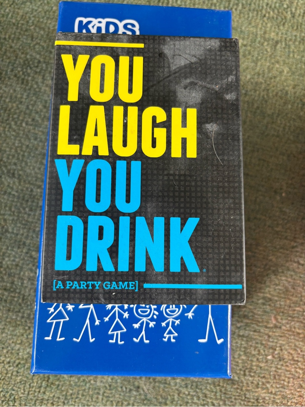 You Laugh You Drink Party Game - Blue and Yellow